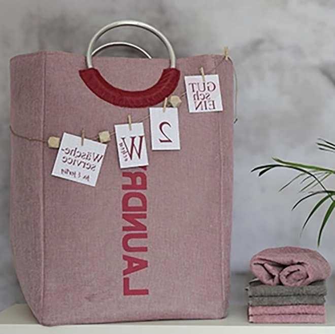 Kela Koš na prádlo Palma 100% polyester starorůžová