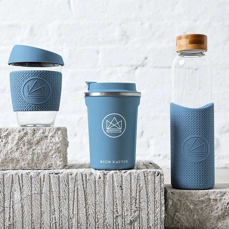 Neon Kactus Designový termohrnek, 380 ml modrý