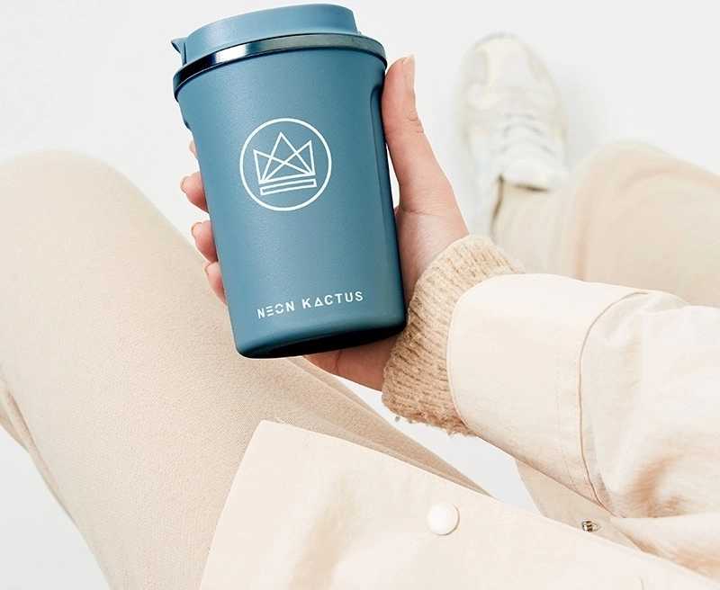 Neon Kactus Designový termohrnek, 380 ml modrý