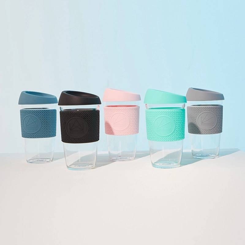 Neon Kactus Skleněný hrnek na kávu, L, 450 ml tyrkysový