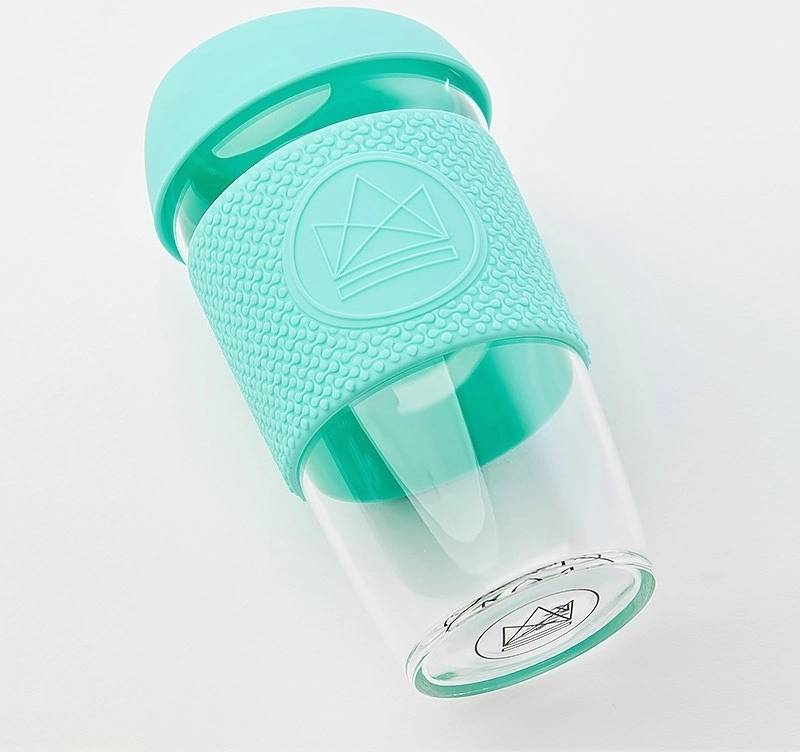 Neon Kactus Skleněný hrnek na kávu, L, 450 ml tyrkysový