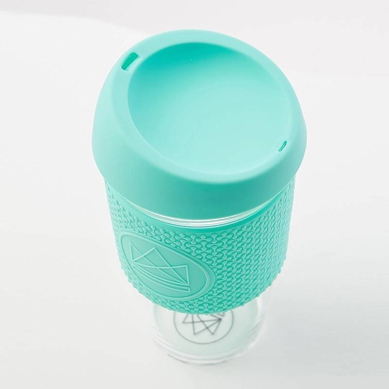 Neon Kactus Skleněný hrnek na kávu, L, 450 ml tyrkysový