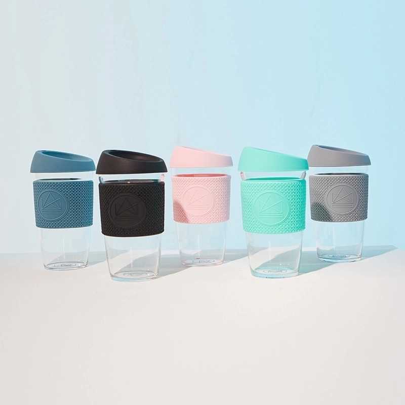 Neon Kactus Skleněný hrnek na kávu, L, 450 ml tyrkysový