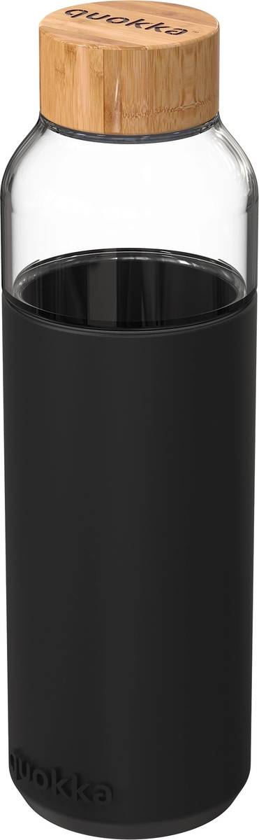 Quokka Skleněná lahev na vodu Flow 660 ml černá