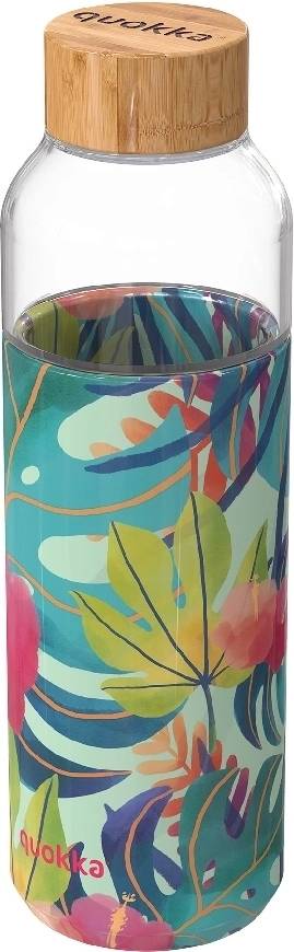 Quokka Skleněná lahev na vodu Flow 660 ml tropical
