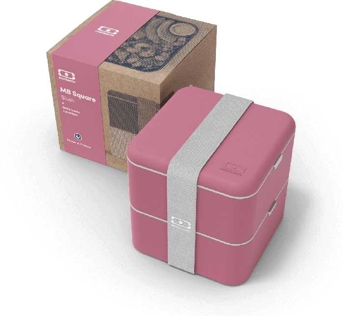 Monbento Svačinový box MonBento Square Blush NEW | bordo