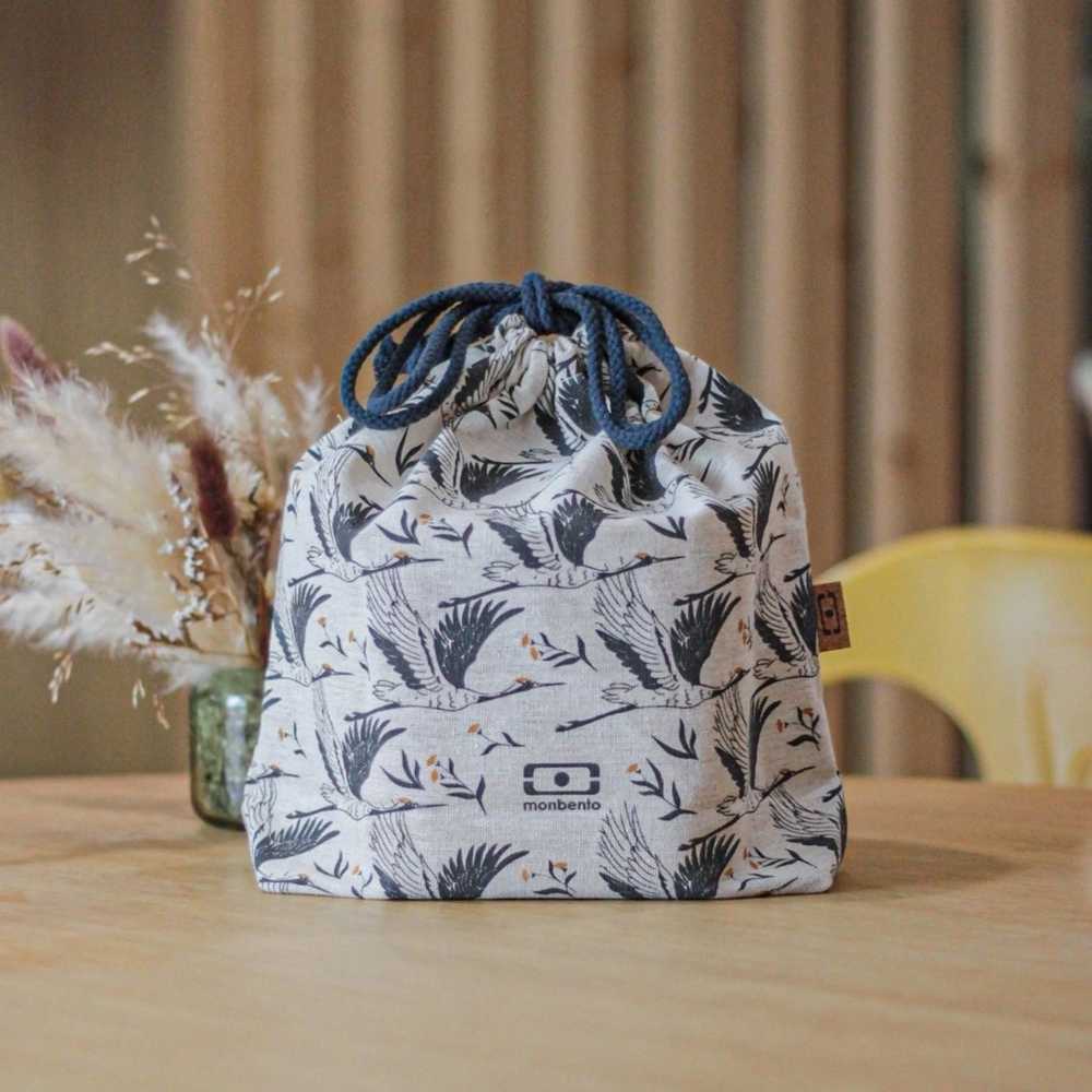 Monbento Taška na svačinový box MonBento Pochette L Graphic Destiny | béžová