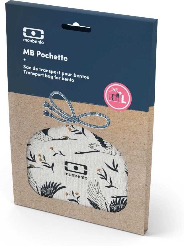 Monbento Taška na svačinový box MonBento Pochette L Graphic Destiny | béžová