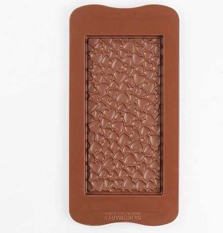 Silikomart Silikonová forma na čokoládu Silikomart SCG38 Love Choco Bar | srdíčka