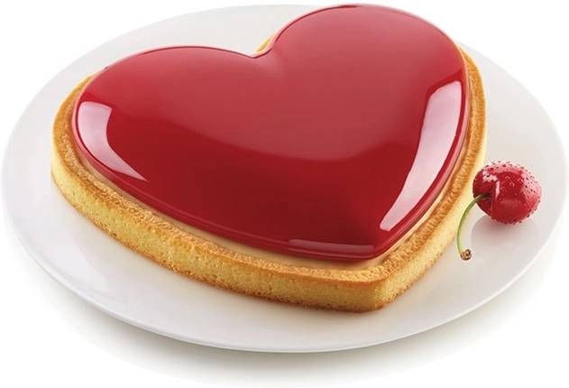 Silikomart Sada na pečení dortu s vykrajovátkem Srdce  Silikomart Kit Tarte Mon Amour