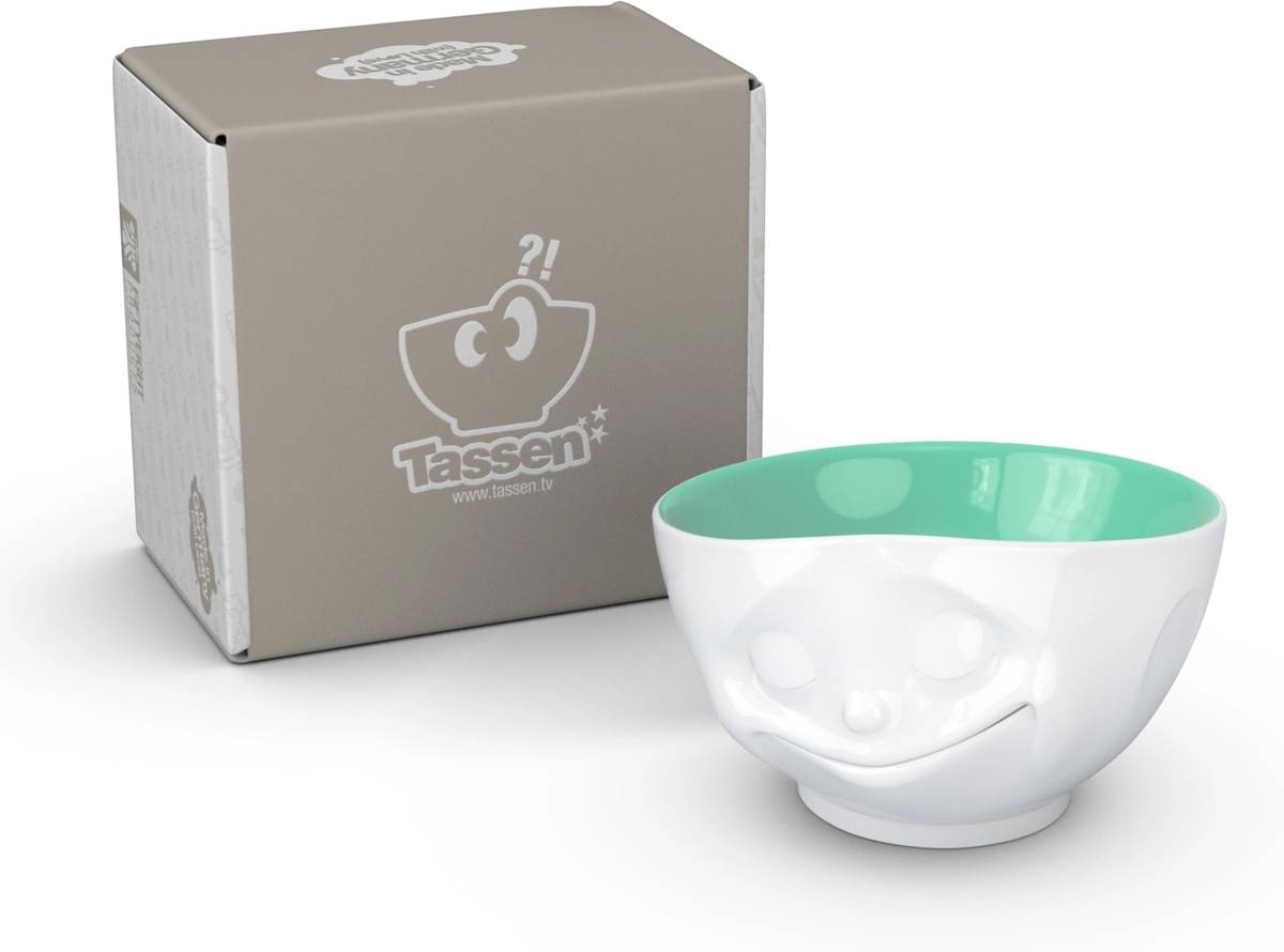 58products Porcelánová miska Tassen 58products | Šťastná, tyrkysová uvnitř