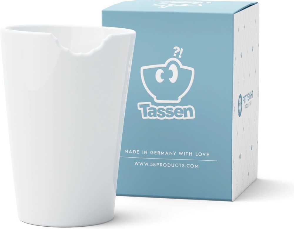 58products Porcelánový nakousnutý hrnek Tassen 58products, 400 ml | bílý
