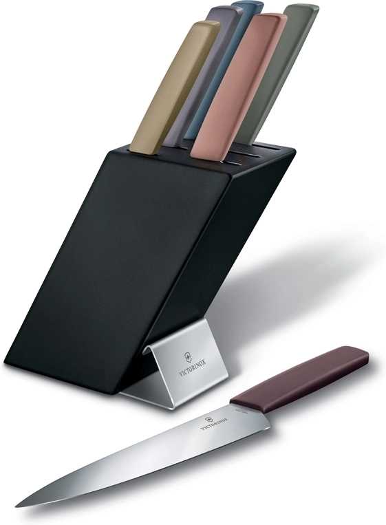 Victorinox Blok s barevnými noži 6 ks, Swiss Modern, černý