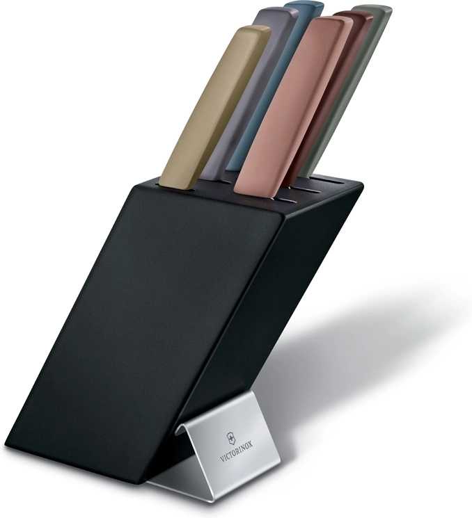 Victorinox Blok s barevnými noži 6 ks, Swiss Modern, černý