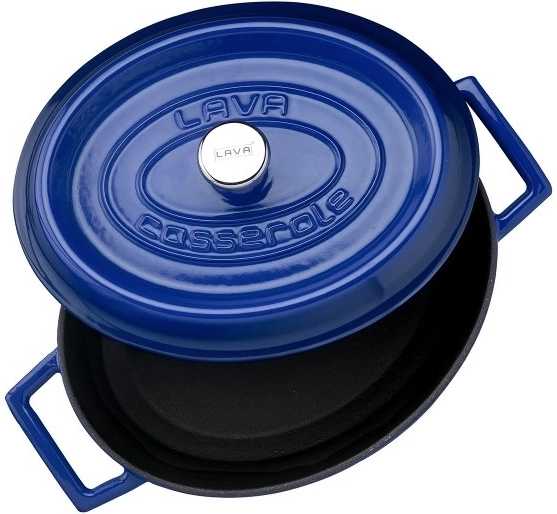 Lava Metal Litinový hrnec oválný 33cm - modrý