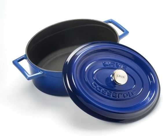 Lava Metal Litinový hrnec oválný 33cm - modrý