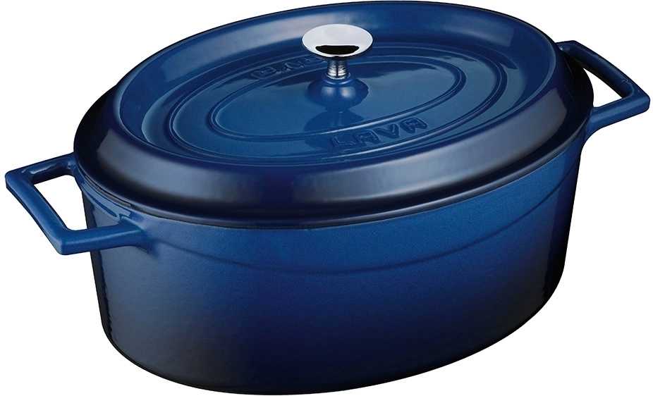 Lava Metal Litinový hrnec oválný 33cm - modrý