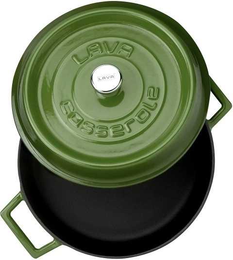 Lava Metal Litinový hrnec nízký kulatý 32 cm - zelený