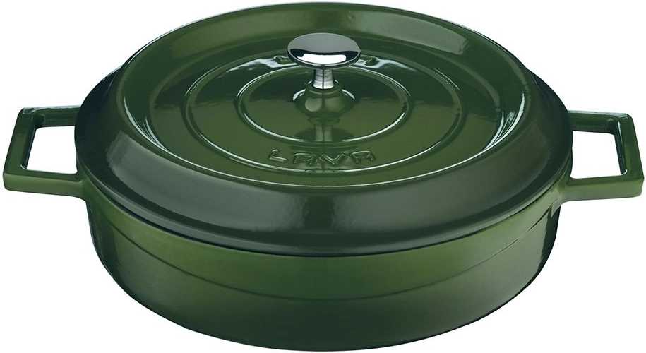 Lava Metal Litinový hrnec nízký kulatý 32 cm - zelený