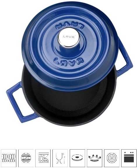 Lava Metal Litinový hrnec kulatý 14cm - modrý