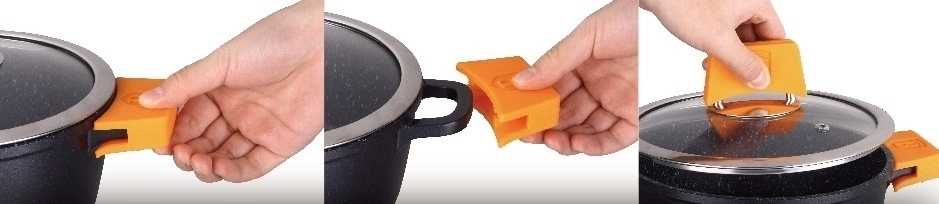 Berlingerhaus Kastrol s mramorovým povrchem a poklicí 30 cm Granit Diamond Line