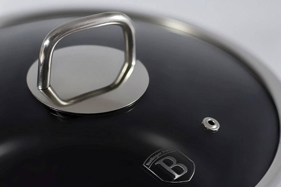 Berlingerhaus Hrnec s mramorovým povrchem a poklicí 28 cm Granit Diamond Line