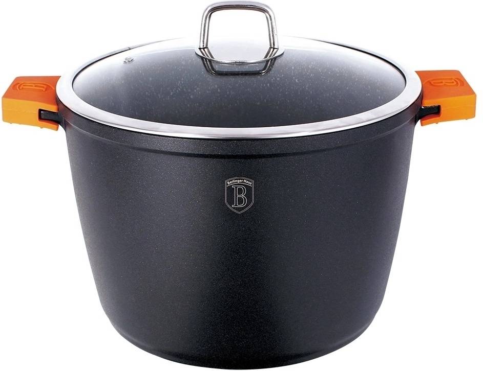 Berlingerhaus Hrnec s mramorovým povrchem a poklicí 28 cm Granit Diamond Line