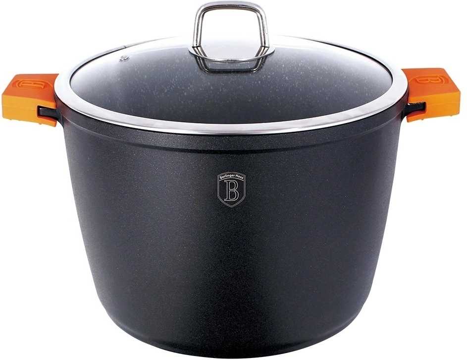 Berlingerhaus Hrnec s mramorovým povrchem a poklicí 28 cm Granit Diamond Line