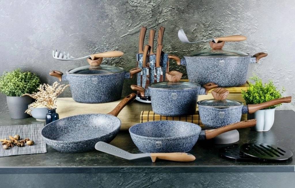 Berlingerhaus Kastrol s mramorovým povrchem a poklicí 20 cm Forest Line