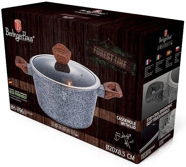 Berlingerhaus Kastrol s mramorovým povrchem a poklicí 20 cm Forest Line