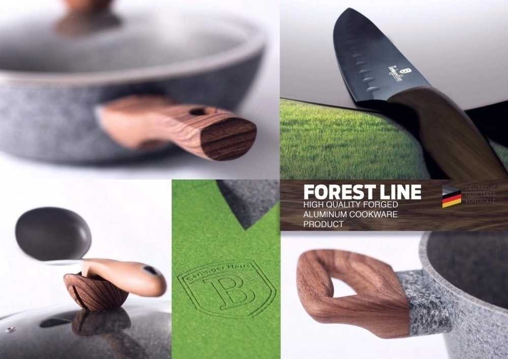 Berlingerhaus Kastrol s mramorovým povrchem a poklicí 20 cm Forest Line