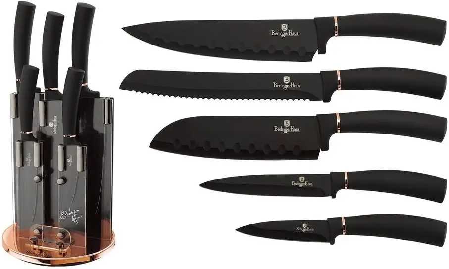 Berlingerhaus Sada nožů ve stojanu 6 ks Black Rose Collection