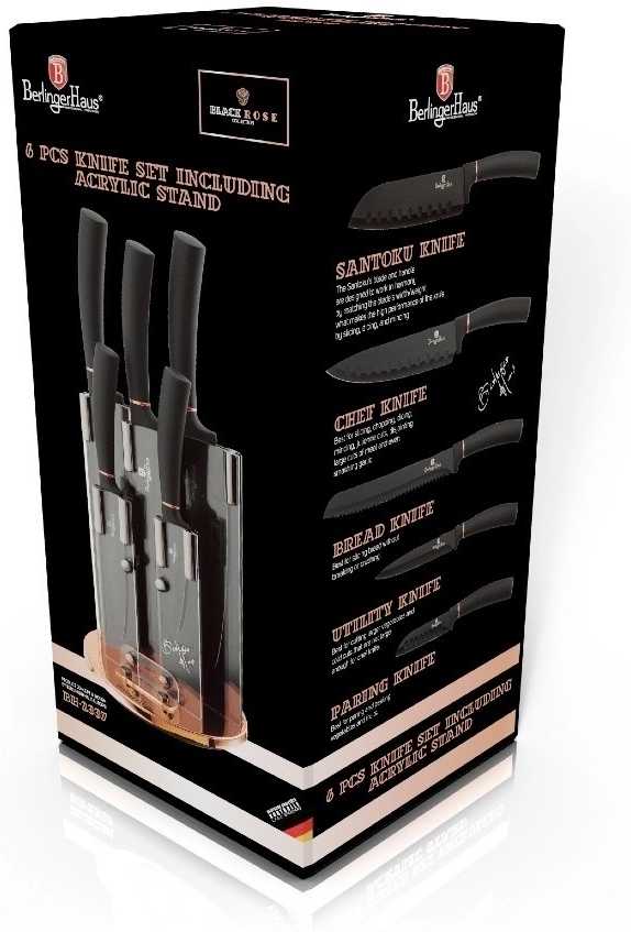 Berlingerhaus Sada nožů ve stojanu 6 ks Black Rose Collection