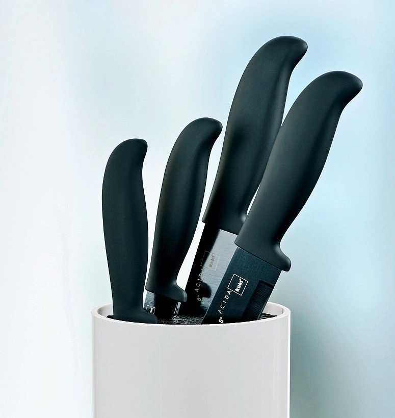 Kela Sada kuchyňských nožů 5 ks ve stojanu ACIDA bílá