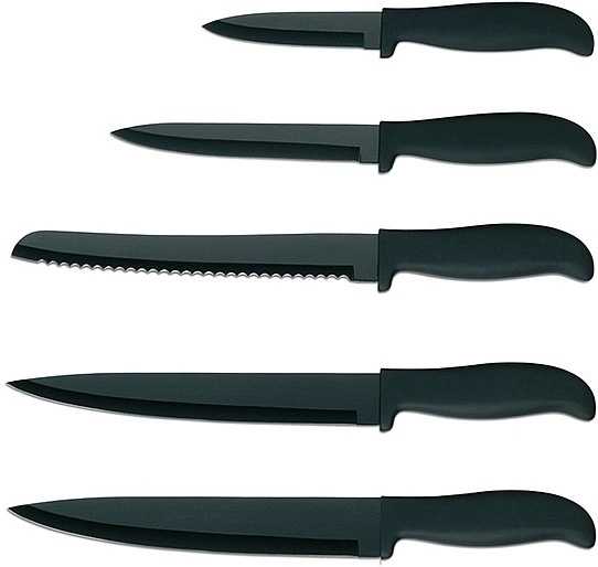 Kela Sada kuchyňských nožů 5 ks ve stojanu ACIDA černá