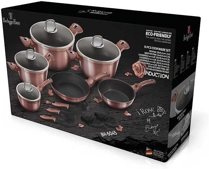 Berlingerhaus Sada nádobí s mramorovým povrchem 15 ks I-Rose Edition