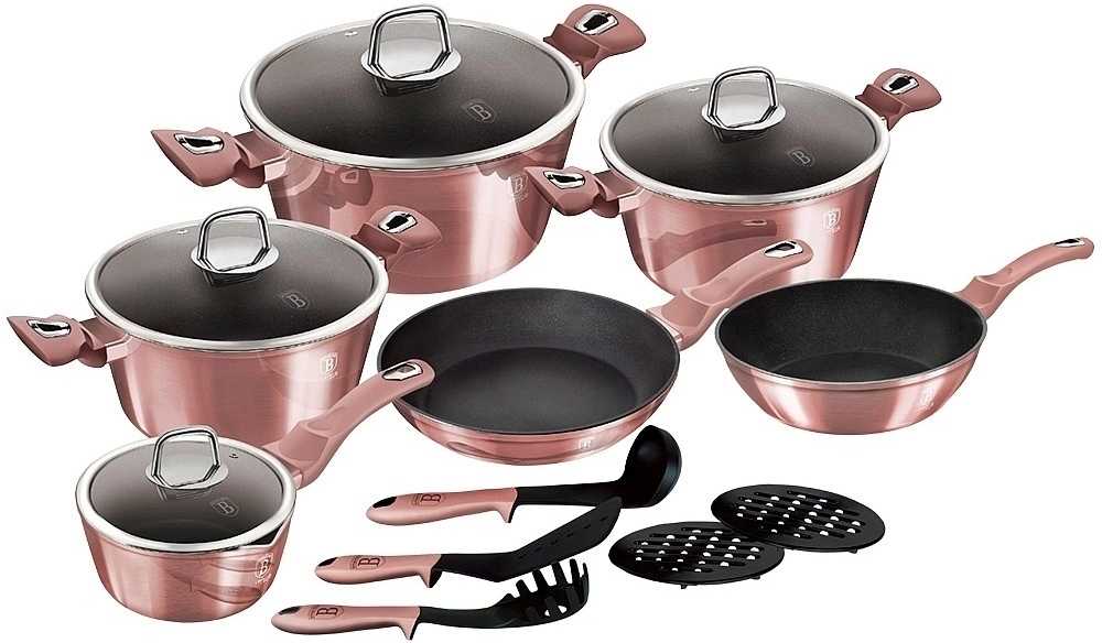 Berlingerhaus Sada nádobí s mramorovým povrchem 15 ks I-Rose Edition