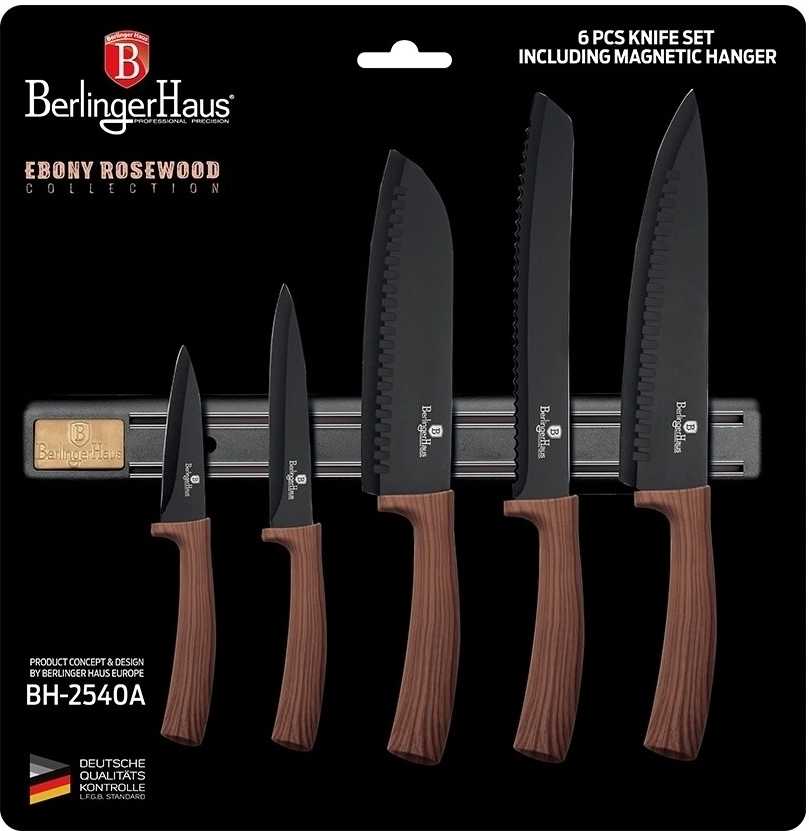 Berlingerhaus Sada nožů s nepřilnavým povrchem a magnetickým držákem 6 ks Forest Line