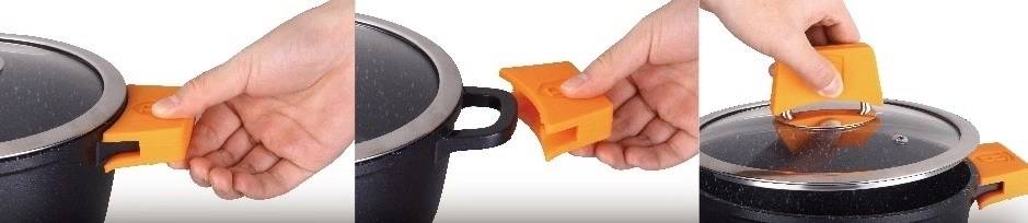 Berlingerhaus Kastrol s mramorovým povrchem a poklicí 36 cm Granit Diamond Line