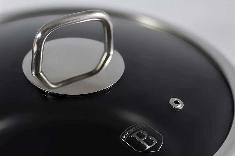 Berlingerhaus Kastrol s mramorovým povrchem a poklicí 36 cm Granit Diamond Line