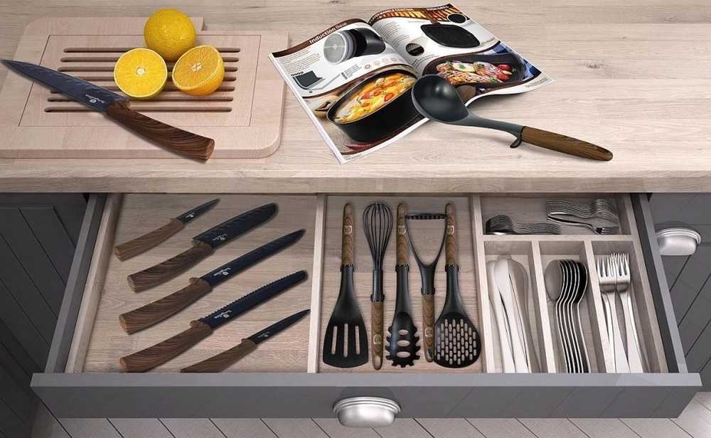 Berlingerhaus Sada nádobí s mramorovým povrchem 15 ks EBONY Line Rosewood