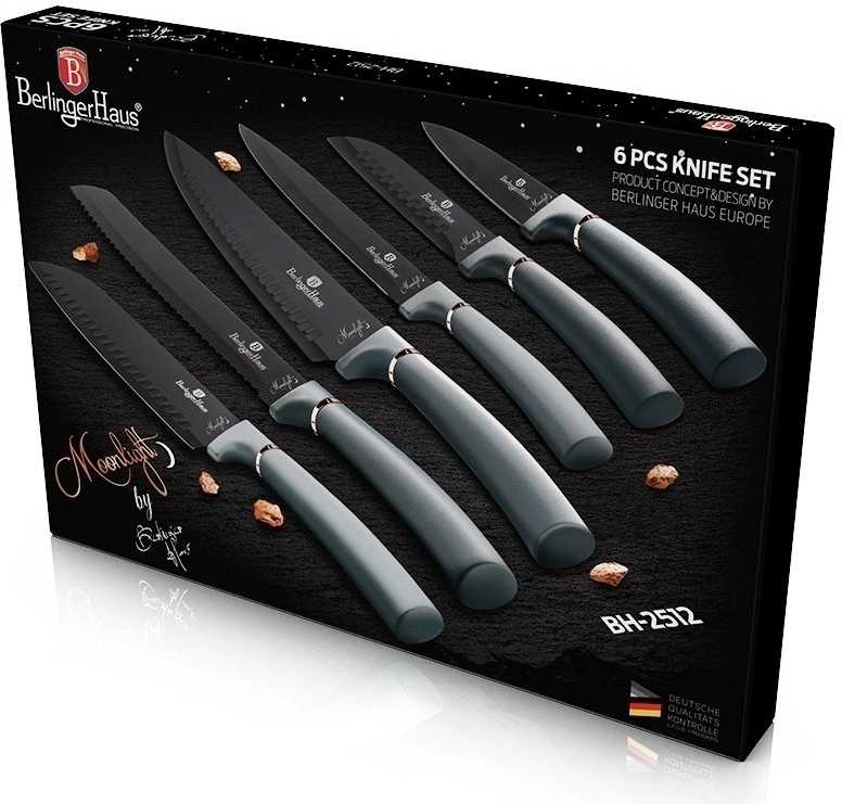 Berlingerhaus Sada nožů s nepřilnavým povrchem 6 ks Moonlight Edition