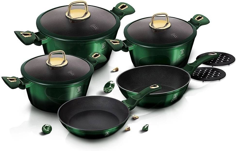 Berlingerhaus Sada nádobí s titanovým povrchem 10 ks Emerald Collection