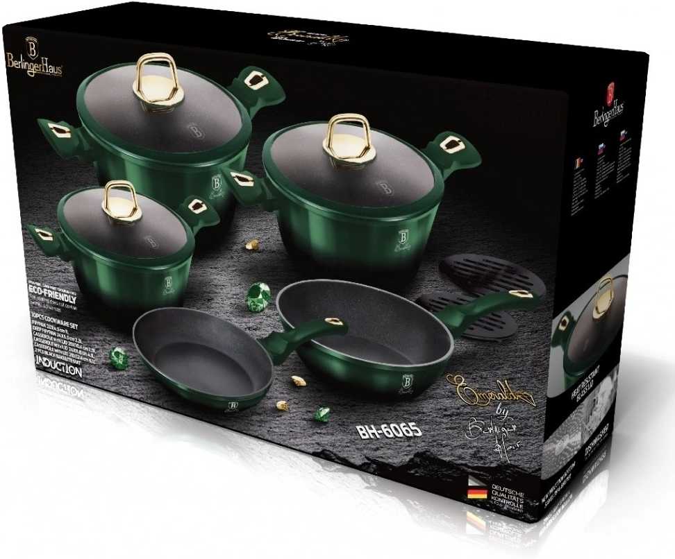 Berlingerhaus Sada nádobí s titanovým povrchem 10 ks Emerald Collection