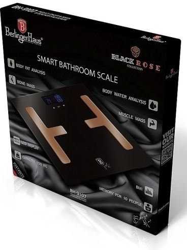 Berlingerhaus Osobní váha Smart s tělesnou analýzou 150 kg Black Rose Collection