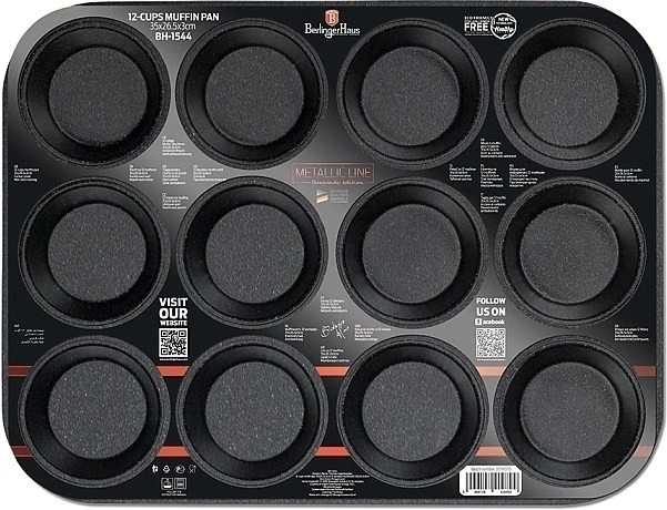 Berlingerhaus Forma na muffiny s mramorovým povrchem 12 ks Burgundy Metallic Line