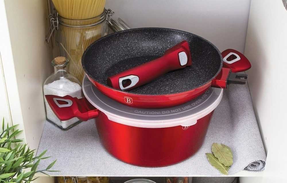 Berlingerhaus Sada nádobí s mramorovým povrchem 24 ks Burgundy Metallic Line