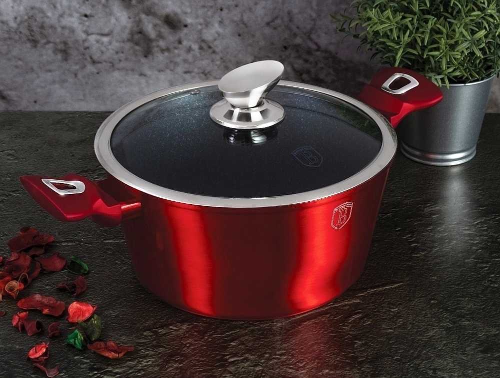 Berlingerhaus Sada nádobí s mramorovým povrchem 24 ks Burgundy Metallic Line