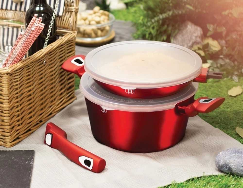 Berlingerhaus Sada nádobí s mramorovým povrchem 24 ks Burgundy Metallic Line