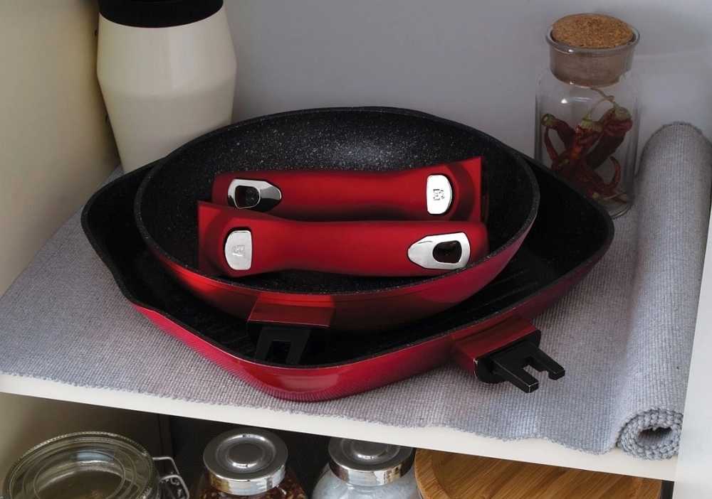 Berlingerhaus Sada nádobí s mramorovým povrchem 24 ks Burgundy Metallic Line